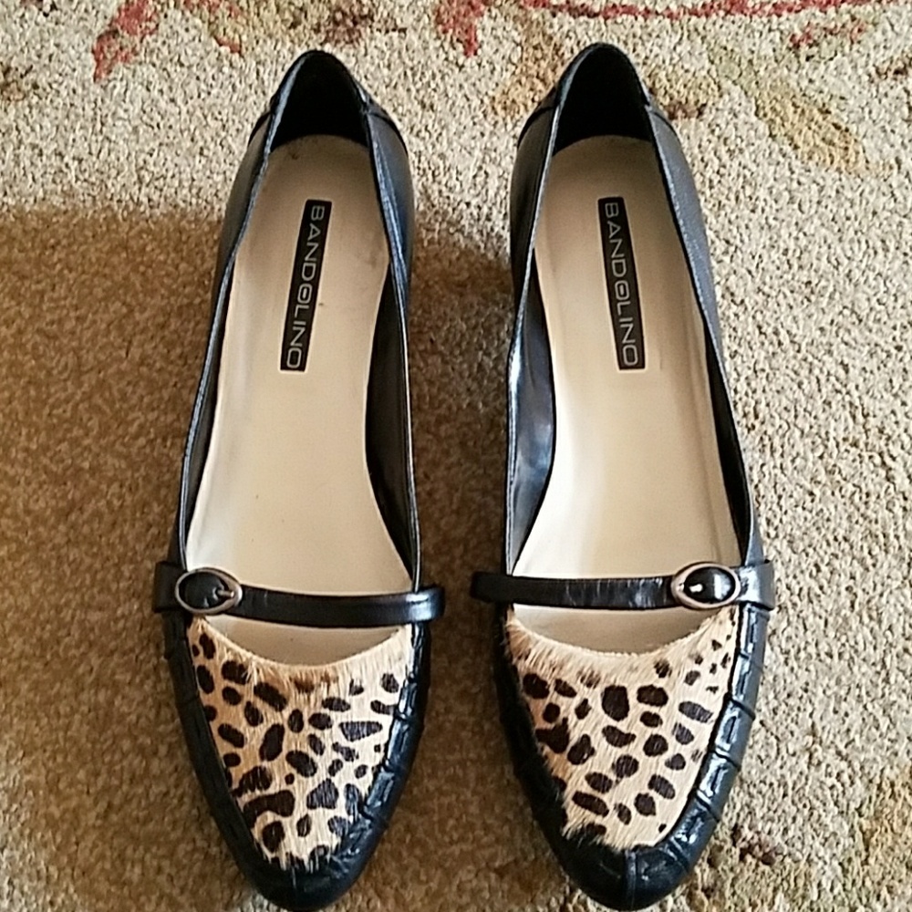 😉Bandolino leather/pony leather heel/flats